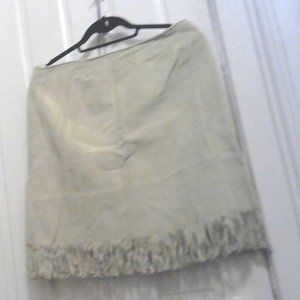 lime green skirt with fringe on bottom